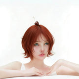 Load image into Gallery viewer, Wig female Japanese level broken hair red brown, cool Sa warped short hair Bobo head natural and realistic whole head cover