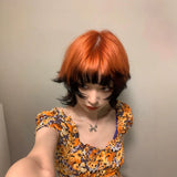 Load image into Gallery viewer, Subculture personality cool handsome dirty orange black gradual change male hair mullet head fox juvenile feeling daily neutral wolf tail wig