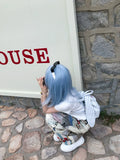 Load image into Gallery viewer, High-level wig female long hair new blue olita Japanese Qi bangs long straight hair Internet celebrity daily full headgear