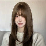 Load image into Gallery viewer, Ancient BaBy wig female full headgear high level cold brown natural lolita soft sister cos universal y2k long straight hair