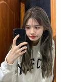 Load image into Gallery viewer, Wig female long hair natural lifelike long micro curly hair gray air bangs new hair cover Internet celebrity medium long hair