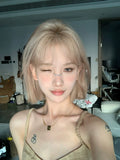 Load image into Gallery viewer, Wig female summer short hair beige new Bobo head age reduction shoulder imitation full real girl group full hood