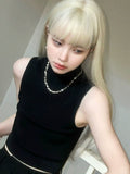 Load image into Gallery viewer, Internet celebrity blonde wig female long hair temperament fashion long straight hair daily age reduction lolita natural realistic jk full head