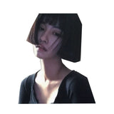 Load image into Gallery viewer, This killer is not too cold wig female air bangs short hair trim Qi bangs short straight hair wig cover