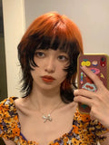 Load image into Gallery viewer, Subculture personality cool handsome dirty orange black gradual change male hair mullet head fox juvenile feeling daily neutral wolf tail wig