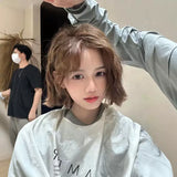 Load image into Gallery viewer, Wig female Internet celebrity natural few words bangs Lolita personality short curly hair wool curl jk full headgear