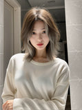 Load image into Gallery viewer, Wig female full headgear beauty high medium bangs fashion new y2k Maillard style Internet celebrity high cranial top fluffy