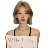 Load image into Gallery viewer, Summer Korean new wig female linen gray medium short hair Lolita Internet celebrity temperament full headgear