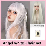Load image into Gallery viewer, Internet celebrity blonde wig female long hair temperament fashion long straight hair daily age reduction lolita natural realistic jk full head