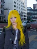Load image into Gallery viewer, Lemon yellow wig princess cut hair style Internet celebrity long straight hair Lolita natural realistic jk full headgear