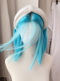 Load image into Gallery viewer, Smurf front lace medium wig female summer short hair Bobo head age reduction imitation full real girl group full headgear