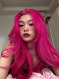 Load image into Gallery viewer, Rose pink purple gothic medium lolita Japanese ancient long straight hair subculture two-dimensional trendy whole wig