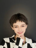 Load image into Gallery viewer, Wig female short hair bobo head dog gnaw bangs Internet celebrity Bobo head fluffy trim natural handsome fashion wig cover