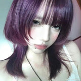 Load image into Gallery viewer, Summer new subculture wig female medium long hair purple JK mullet head collarbone hair whole top JK natural full hood