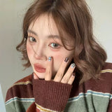 Load image into Gallery viewer, Miscellaneous Autumn and Winter Maillard Hair Color Women's Full Head Cover Simulation Wool Curly Short Curly Hair Natural Whole Lazy Curly Hair Cover