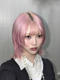 Load image into Gallery viewer, Japanese pink JK high-level wig women's short hair two-dimensional COS warped head y2 daily spice girl whole wig