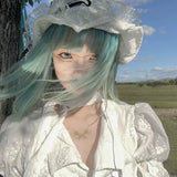 Load image into Gallery viewer, Halloween wig short hair female Bobo head mint green full head cover natural bangs bobo whole wig cover new