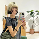 Load image into Gallery viewer, Siamese cat subculture personality platinum gradual change black male hair short hair feeling daily neutral wolf tail wig Y2 whole top