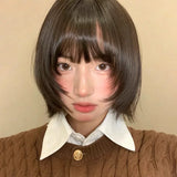 Load image into Gallery viewer, Wig female headgear layered short hair hanni same girly whole wig Uesugi painted pear clothes cos Bobo head