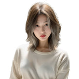 Load image into Gallery viewer, Wig female full headgear beauty high medium bangs fashion new y2k Maillard style Internet celebrity high cranial top fluffy