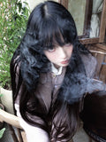 Load image into Gallery viewer, Mori Hong Kong style black female long hair lolita Mori JK photo super long straight hair natural full hood