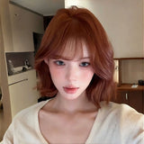 Load image into Gallery viewer, Wig female wendy Korean female high warp age reduction short hair daily repair Bobo head breathable whole head cover