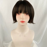Load image into Gallery viewer, Hanni has the same short hair wig for women, full head cover, full top bobo head, short straight hair, Bobo cos sister hair style.