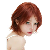 Load image into Gallery viewer, Wig female Japanese level broken hair red brown, cool Sa warped short hair Bobo head natural and realistic whole head cover