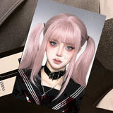 Load image into Gallery viewer, Giselle long straight hair full pink wig live streaming host girl group Internet celebrity girl group cute full hood JK daily