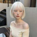 Load image into Gallery viewer, Wig Female Korean Nun Face Platinum Age Reduction Short Hair Daily Repair Bobo Head Breathable Full Headgear