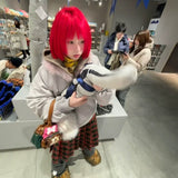 Load image into Gallery viewer, Japanese red wig Harajuku two-dimensional Internet celebrity cute fluffy trimmed lolita wig women's short hair full headgear
