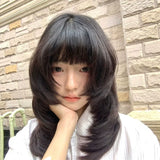 Load image into Gallery viewer, Japanese wig girl cute ancient Japanese level jellyfish head trim COS daily collarbone hair JK full head cover