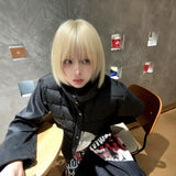 Load image into Gallery viewer, Wig female short hair short straight hair natural Internet celebrity simulation human daily bobo head bangs realistic flaxen full headgear