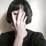 Load image into Gallery viewer, This killer is not too cold wig female air bangs short hair trim Qi bangs short straight hair wig cover