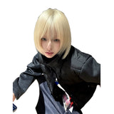 Load image into Gallery viewer, Wig female short hair short straight hair natural Internet celebrity simulation human daily bobo head bangs realistic flaxen full headgear