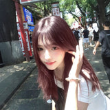 Load image into Gallery viewer, Autumn and winter white hair color pink brown wig female long hair Internet celebrity lolita daily jk broken bangs full headgear medium long hair