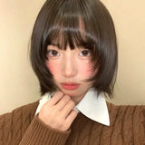 Load image into Gallery viewer, Wig female headgear layered short hair hanni same girly whole wig Uesugi painted pear clothes cos Bobo head