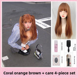 Load image into Gallery viewer, Halloween Internet celebrity long straight hair comic bangs JK wig female long dirty orange temperament natural matte long hair new