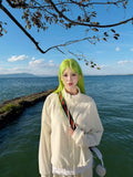 Load image into Gallery viewer, Fluorescent green trendy wig female long hair full hood cool handsome y2k long straight hair lolita color jk