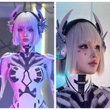 Load image into Gallery viewer, Cyberpunk mechanical wig female short hair cos universal full head cover, two-dimensional diffuse Y2K whole wig