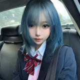 Load image into Gallery viewer, Blue Gray Straight Bob Wig