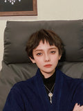Load image into Gallery viewer, Wig female short hair bobo head dog gnaw bangs Internet celebrity Bobo head fluffy trim natural handsome fashion wig cover