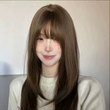 Load image into Gallery viewer, Ancient BaBy wig female full headgear high level cold brown natural lolita soft sister cos universal y2k long straight hair