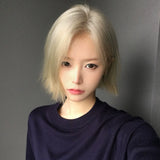 Load image into Gallery viewer, Lace hairnet big scalp platinum medium wig women short hair Internet celebrities one size fits all bobo head full headgear