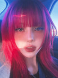 Load image into Gallery viewer, Wig female red new clavicle hair y2k Internet celebrity subculture Qi bangs high level short straight hair full headgear