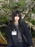 Load image into Gallery viewer, Black wig female long hair new layered long straight hair round face lolita natural JK cute Shaoluo full headgear