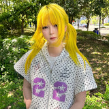 Load image into Gallery viewer, Lemon yellow long straight hair full top Yabi wig live streaming host girl group Internet celebrity girl group Japanese full head cover JK daily