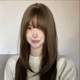 Load image into Gallery viewer, Ancient BaBy wig female full headgear high level cold brown natural lolita soft sister cos universal y2k long straight hair