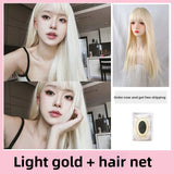 Load image into Gallery viewer, Internet celebrity blonde wig female long hair temperament fashion long straight hair daily age reduction lolita natural realistic jk full head