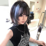 Load image into Gallery viewer, Subculture wig women short hair Siamese cat natural bangs new gradual change hair color sweet cool full head cover warped head